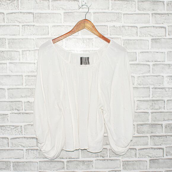 REFORMATION Large White Blouse with embroidered floral - Picture 6 of 7